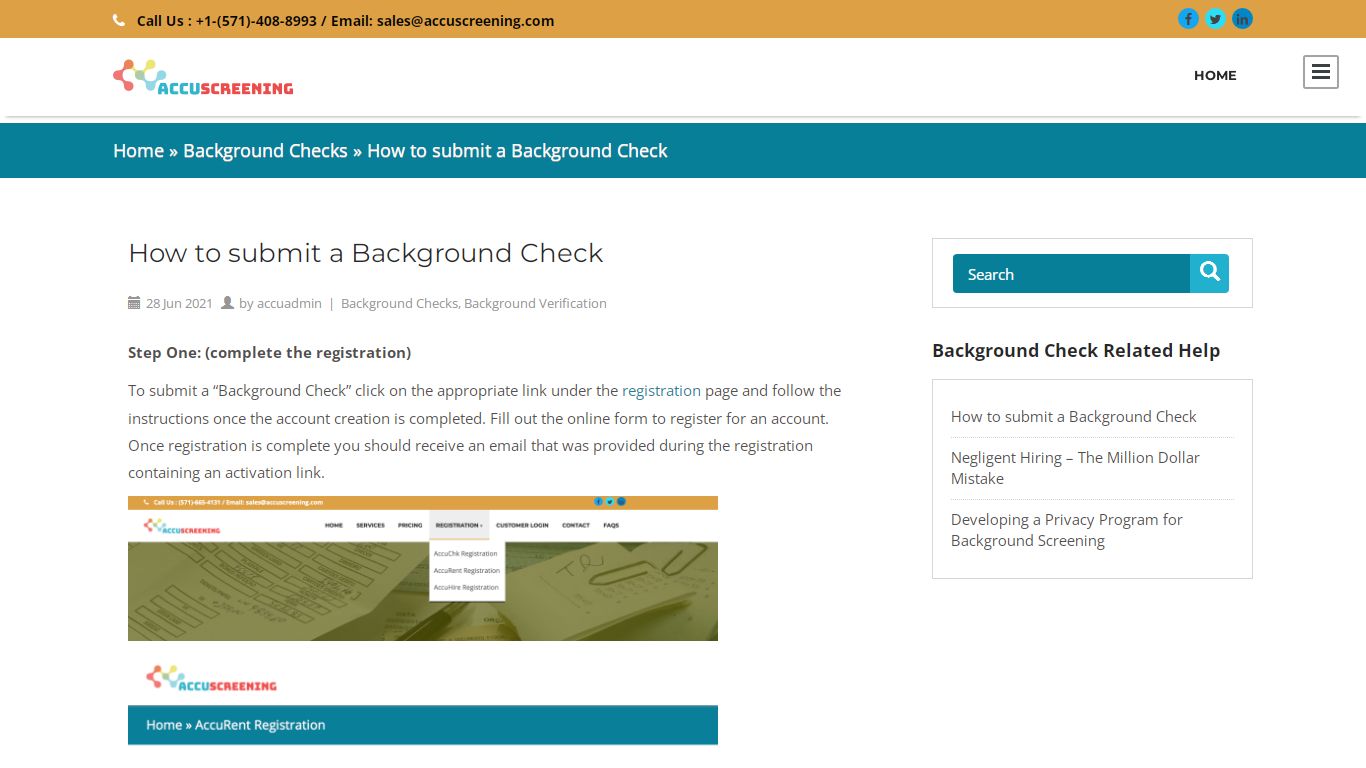 How to submit a Background Check – AccuScreening